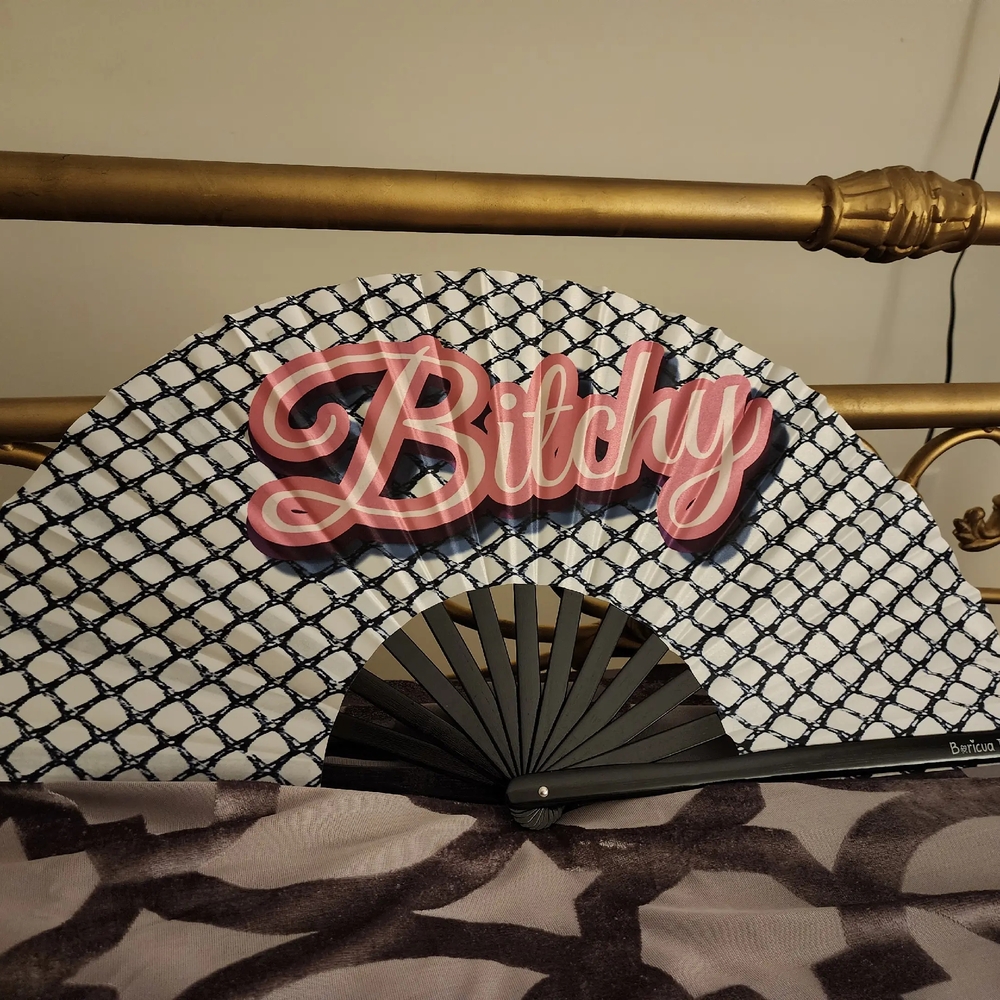 Black and White Hand Fan